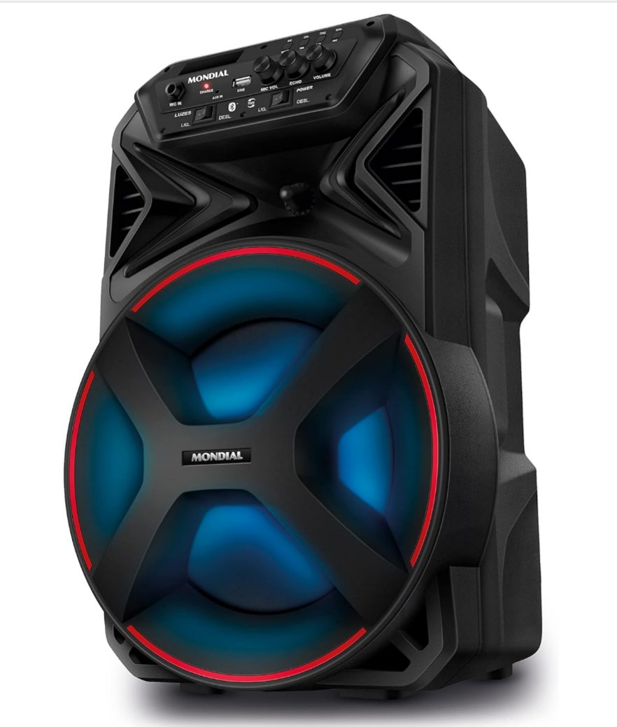 MONDIAL Caixa Amplificada Connect Partyplus, Preto, 250W RMS, Bivolt - CM-250